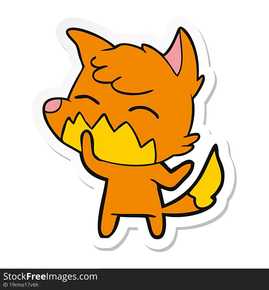 sticker of a cartoon fox