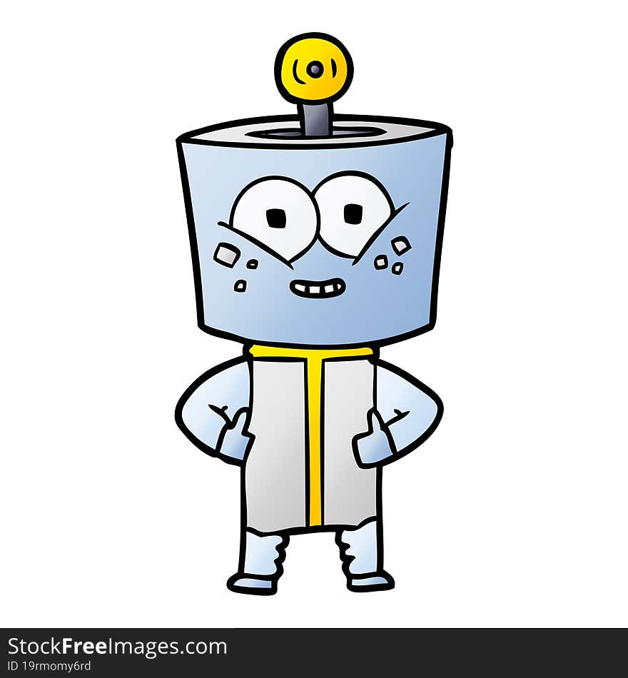 happy cartoon robot. happy cartoon robot