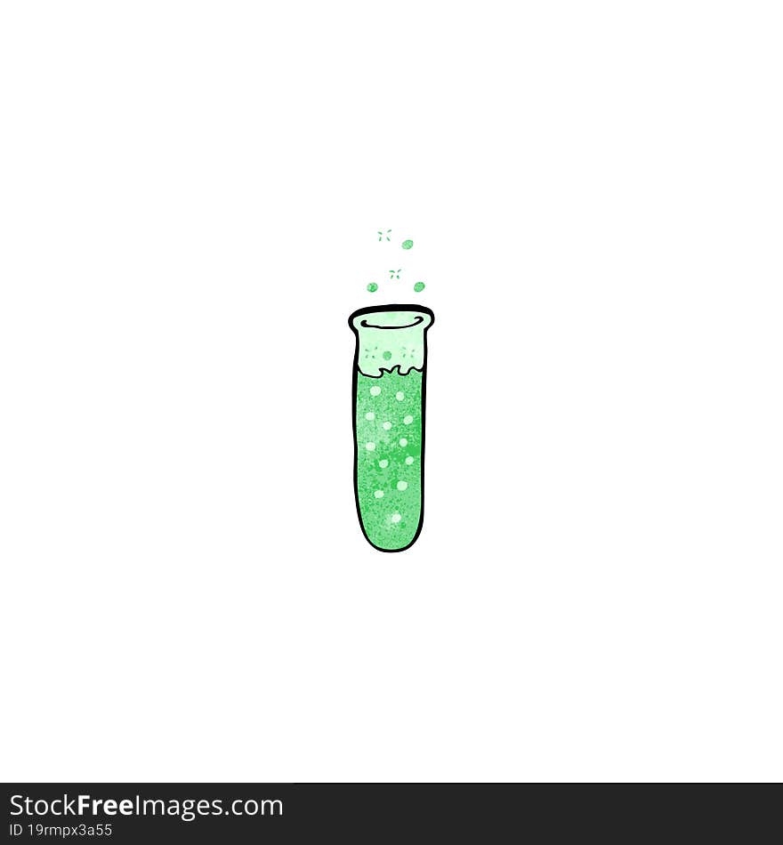 cartoon bubbling green chemicals in test tube