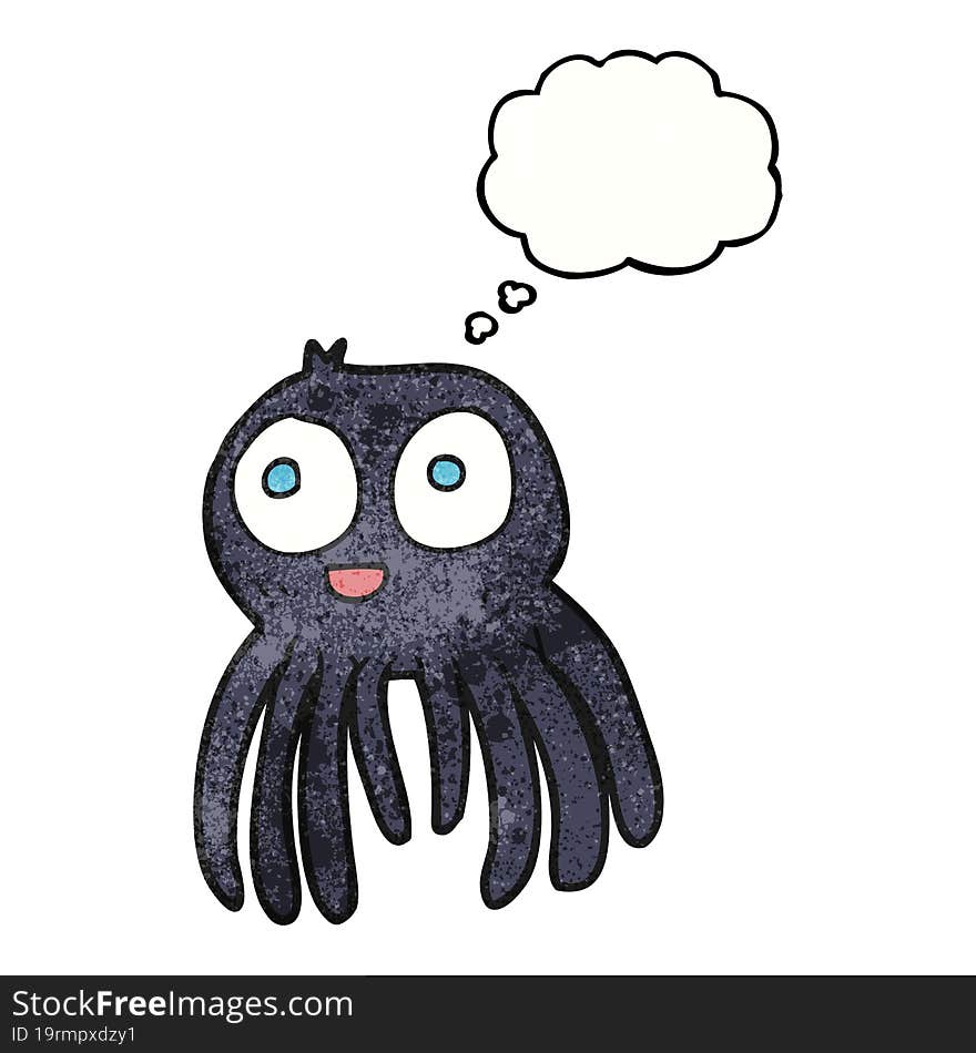 thought bubble textured cartoon spider