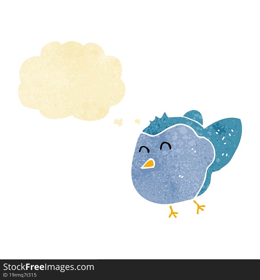 cartoon bird with thought bubble