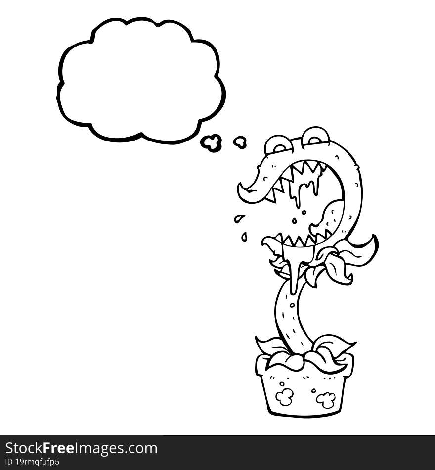 thought bubble cartoon carnivorous plant