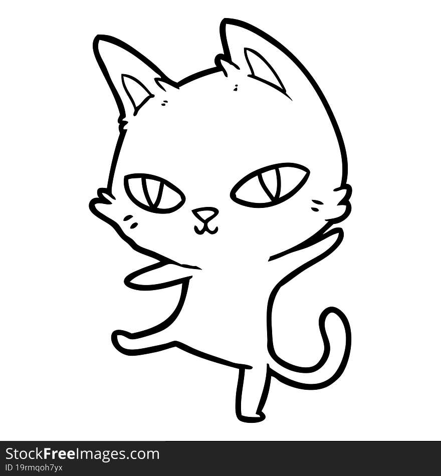 cartoon cat staring. cartoon cat staring