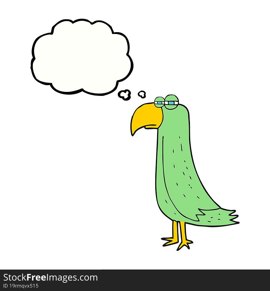 thought bubble cartoon parrot