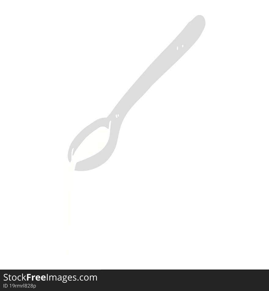 flat color illustration of a cartoon spoon