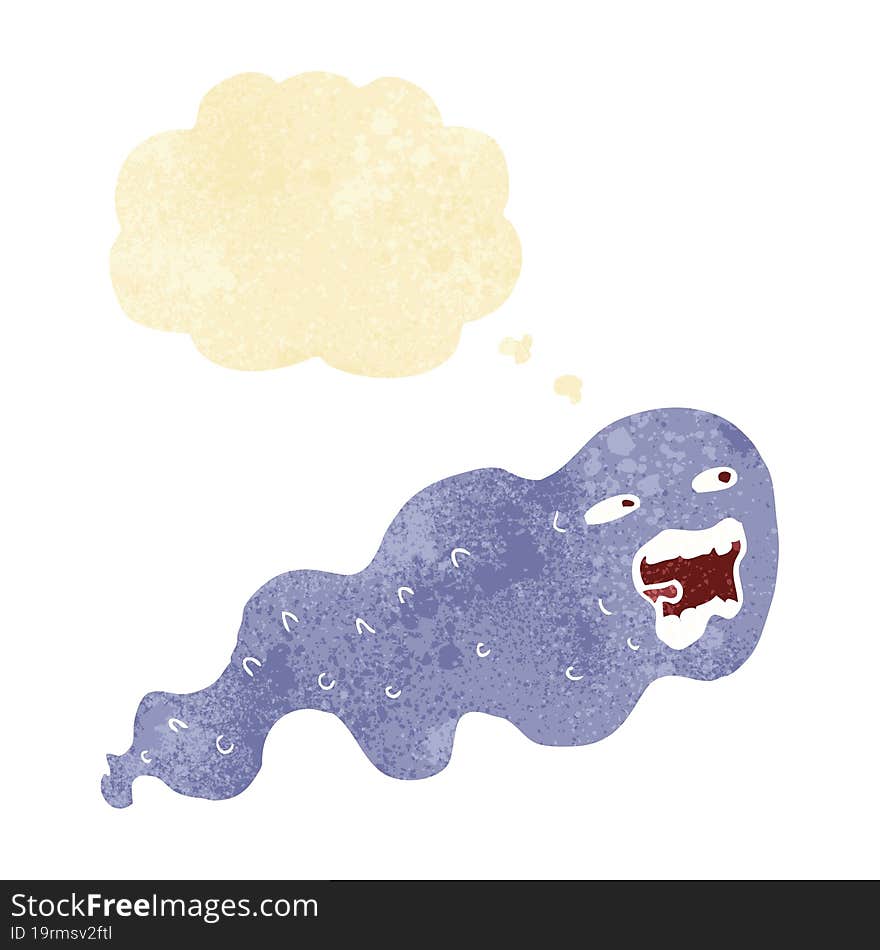 cartoon ghost with thought bubble