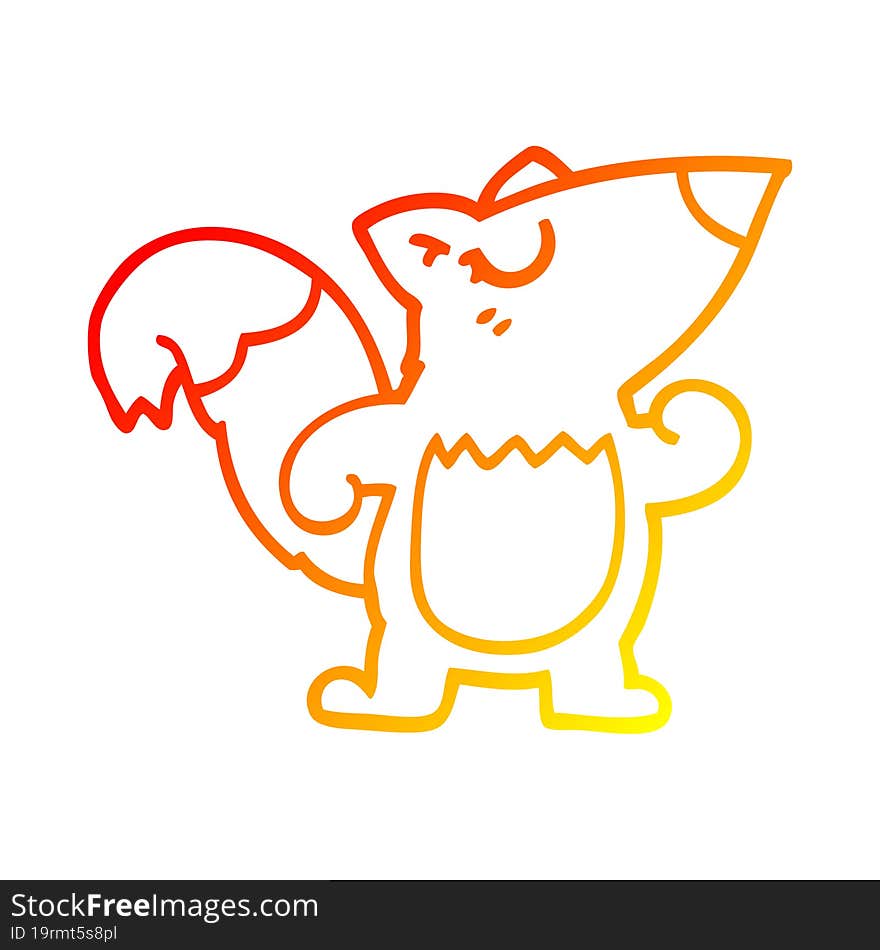 warm gradient line drawing cartoon confident squirrel