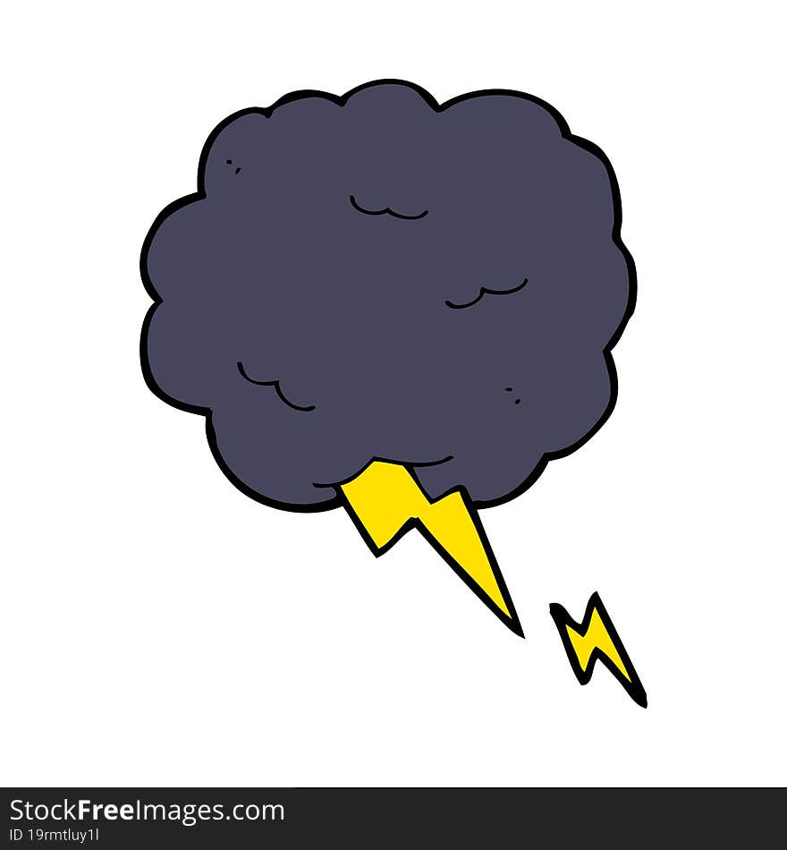 cartoon thundercloud symbol