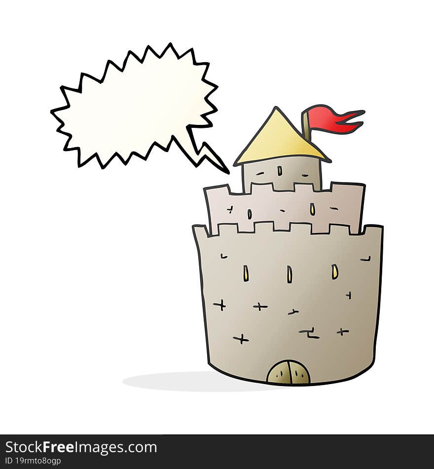 Speech Bubble Cartoon Castle