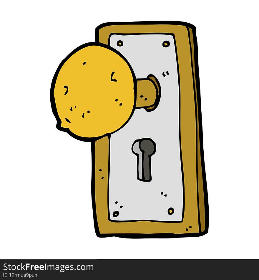 cartoon old door knob