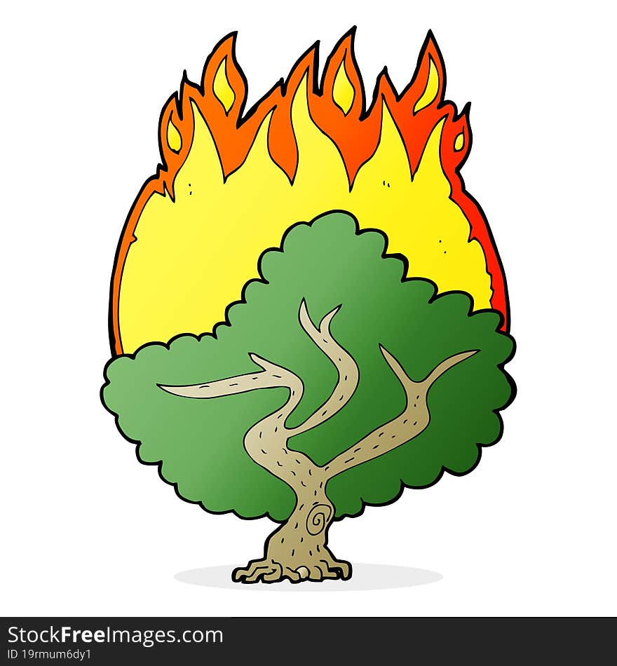 Cartoon Burning Tree