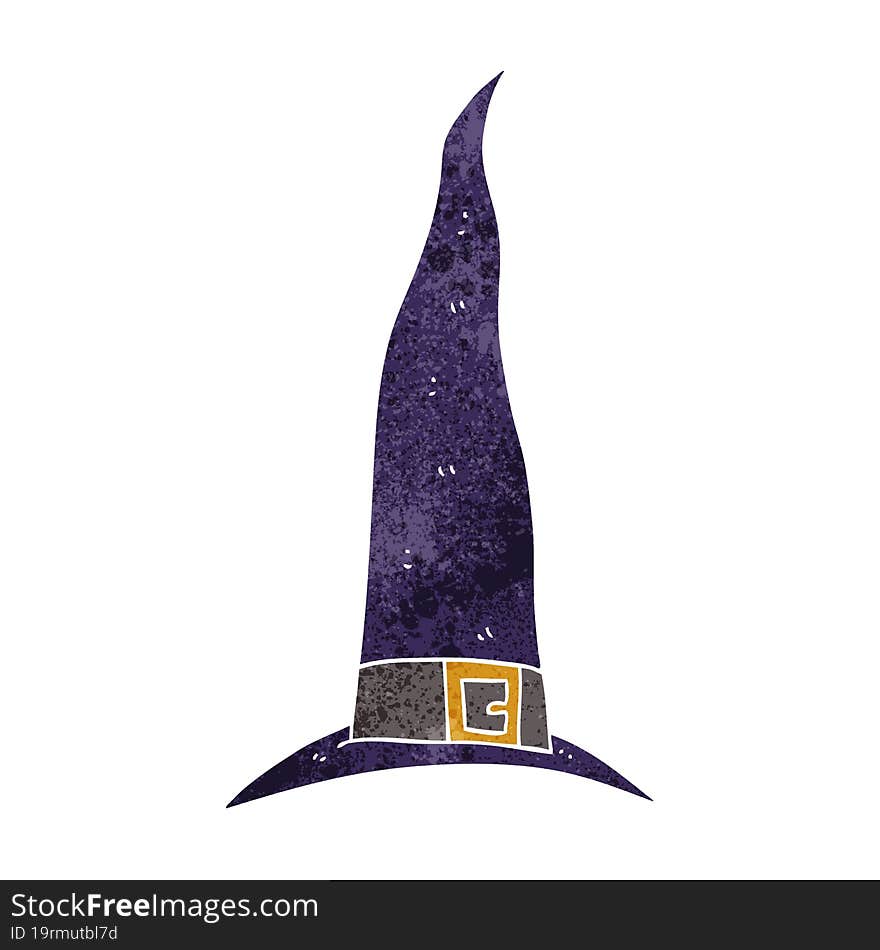 retro cartoon witch s hat