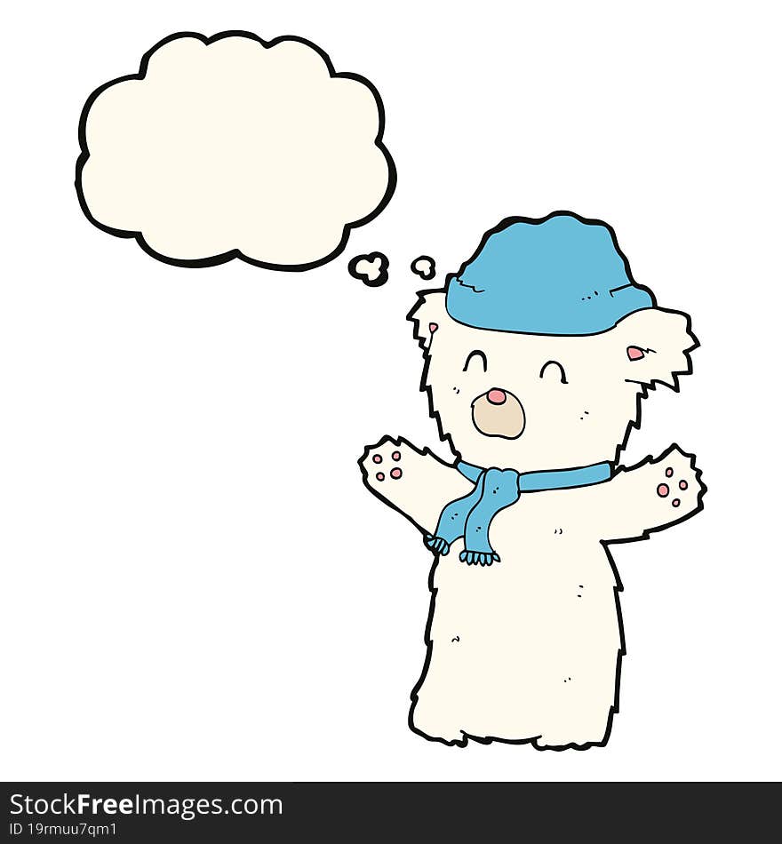 Cartoon Cute Polar Bear With Thought Bubble