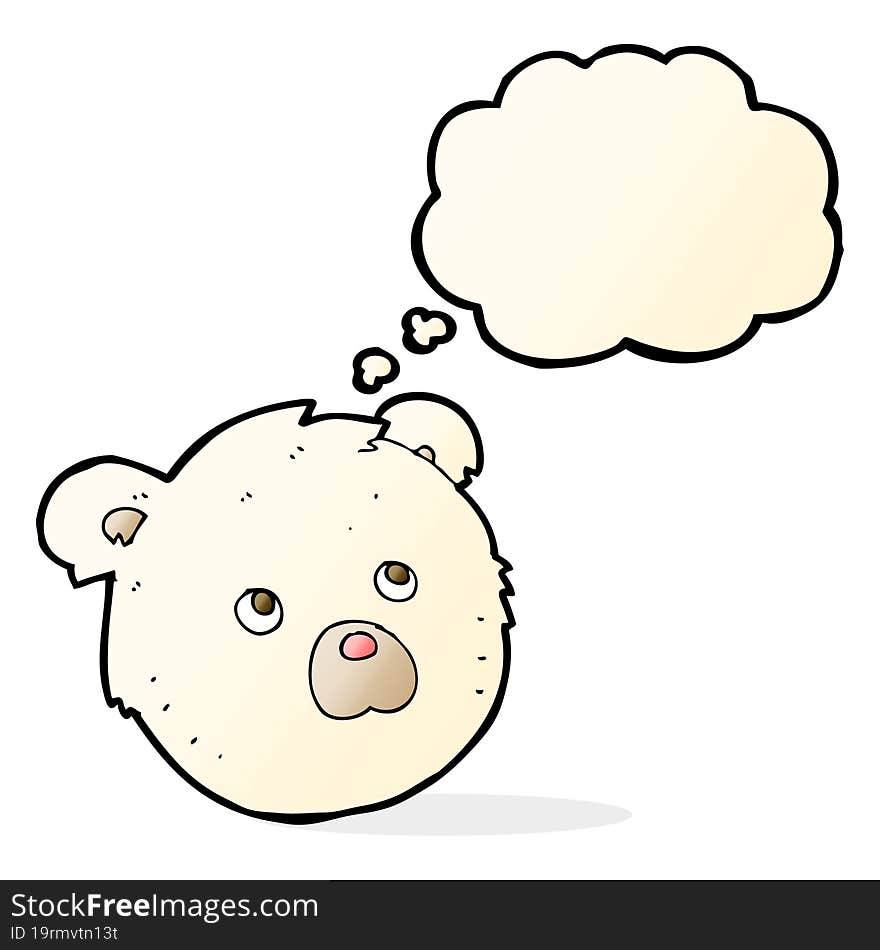 cartoon polar bear face with thought bubble