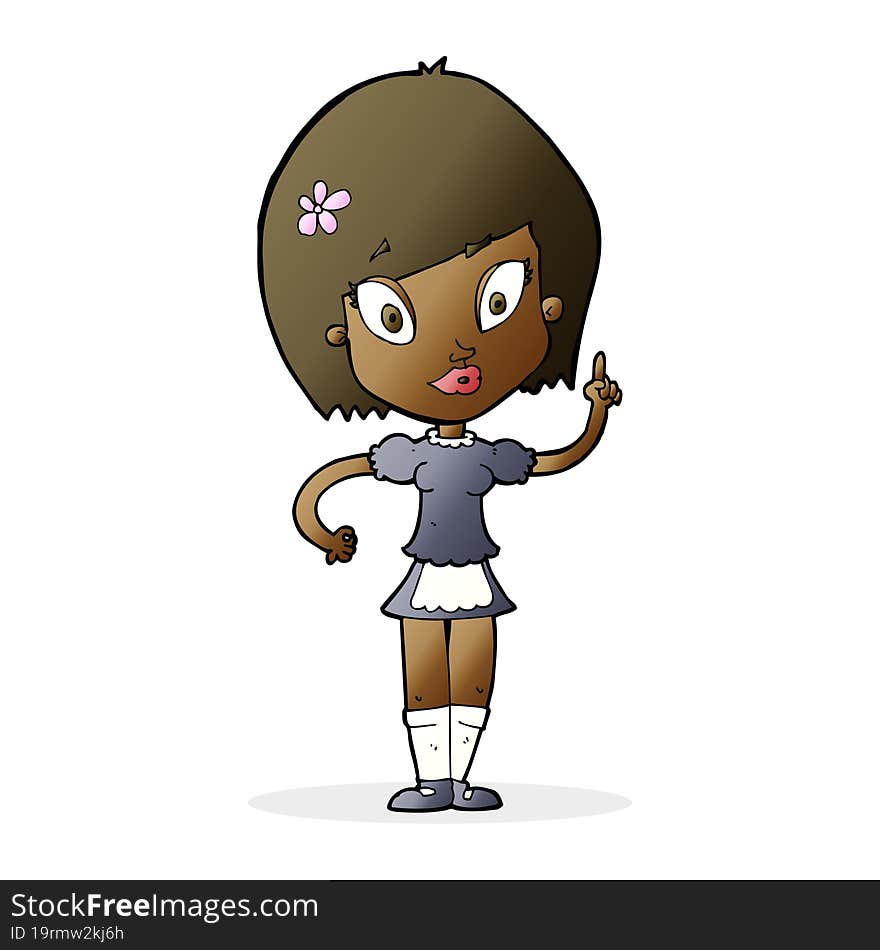 cartoon pretty maid