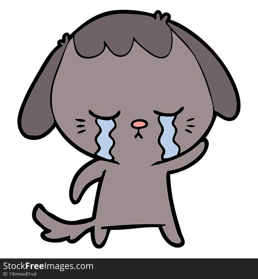 cartoon crying dog. cartoon crying dog