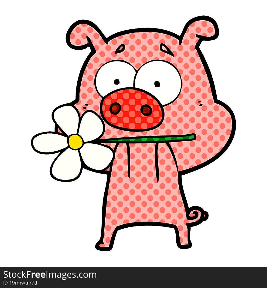 happy cartoon pig. happy cartoon pig