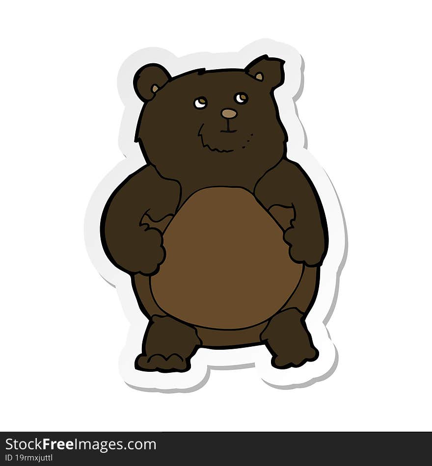 Sticker Of A Cartoon Bear