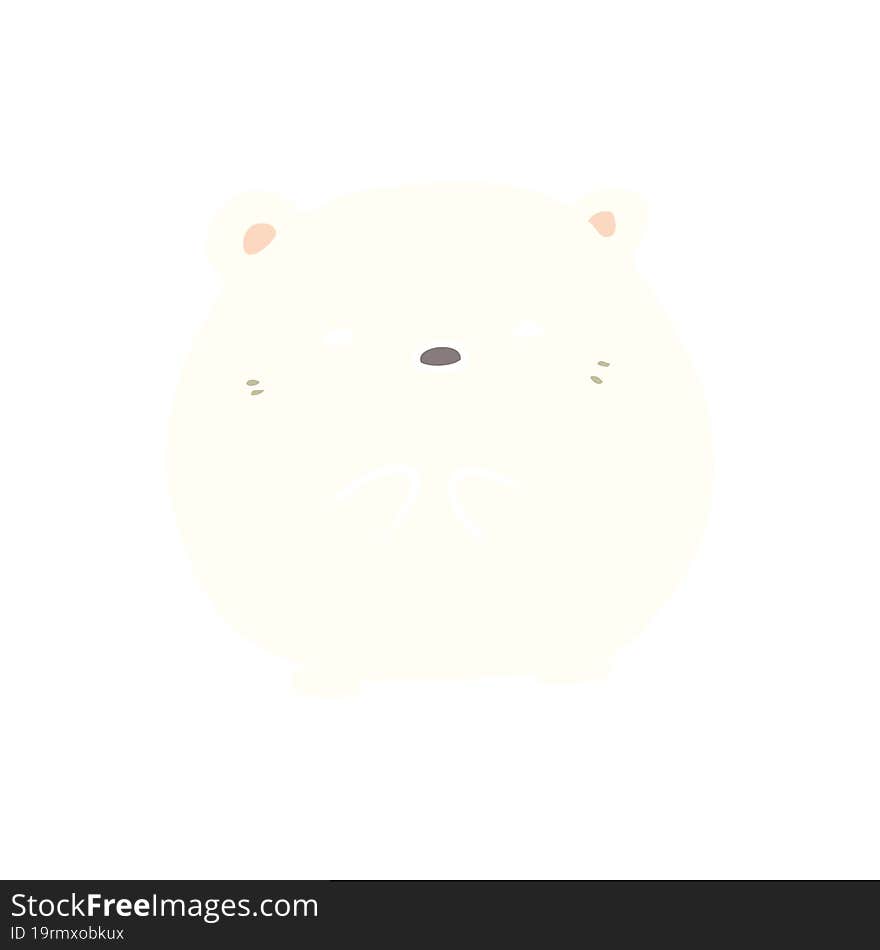 cute flat color style cartoon polar bear