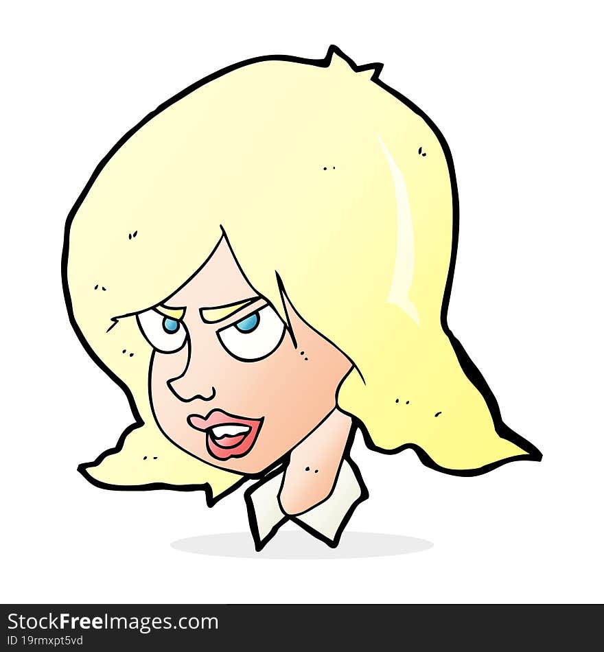 cartoon annoyed woman