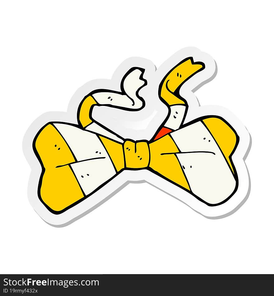 Sticker Of A Cartoon Bow Tie