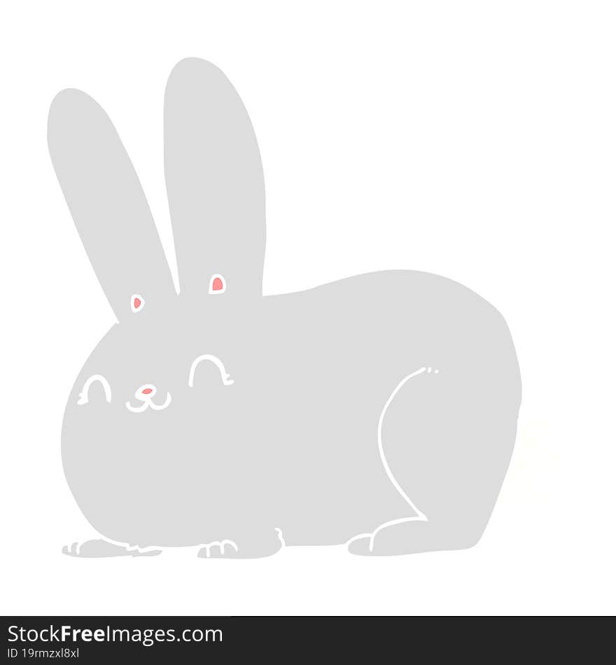 flat color style cartoon rabbit