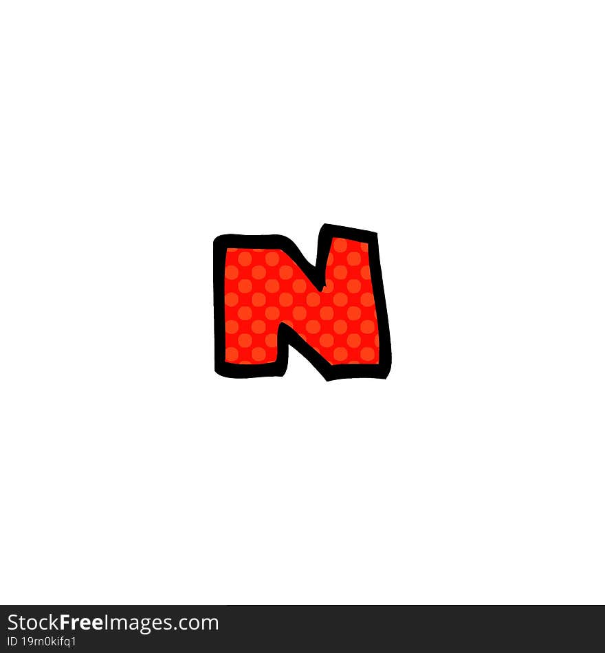 cartoon doodle letter n