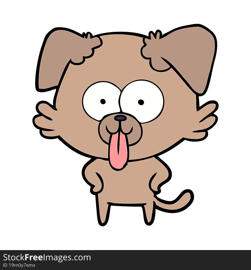 cartoon dog with tongue sticking out. cartoon dog with tongue sticking out