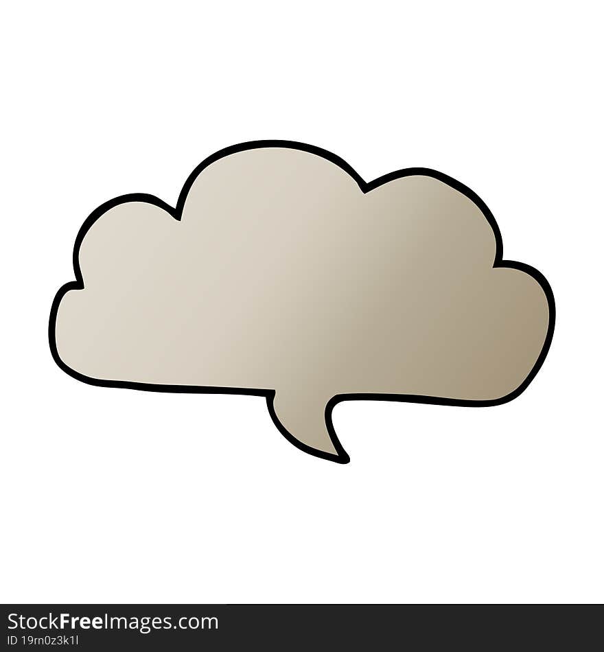 cartoon doodle cloud speech bubble