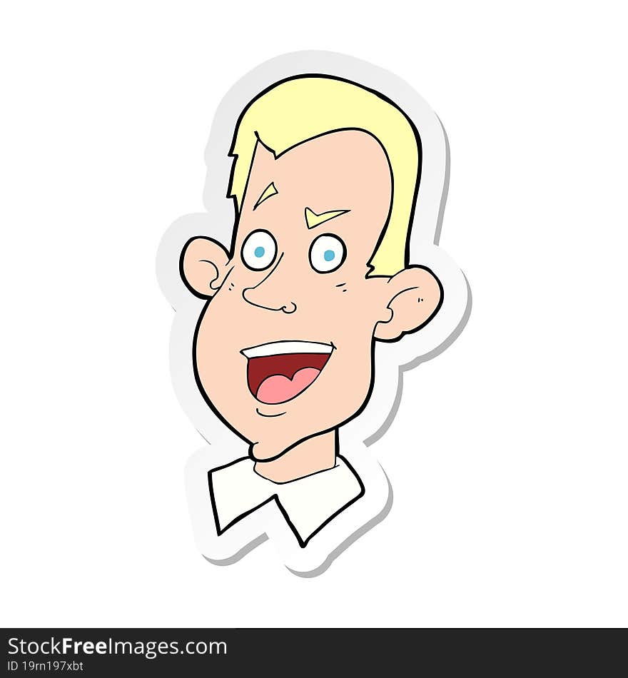 sticker of a cartoon male face