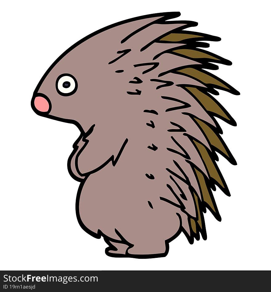 cartoon doodle spiky hedgehog