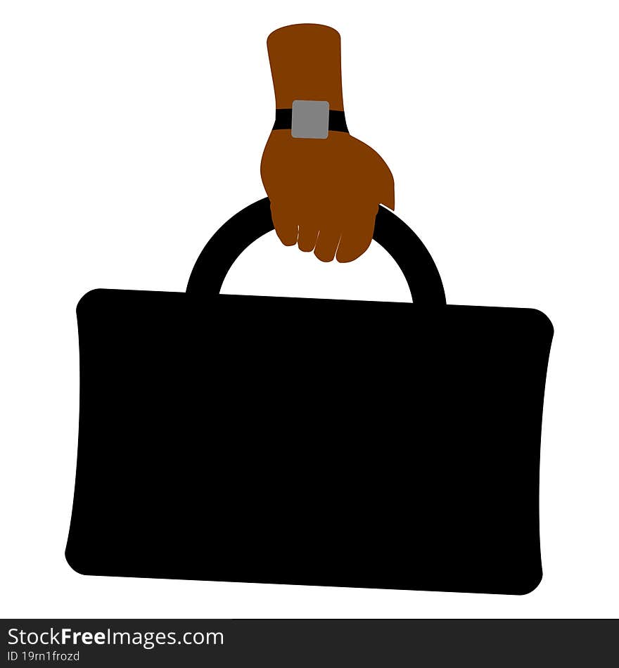 Hand Wearing Watch Holding Briefcase