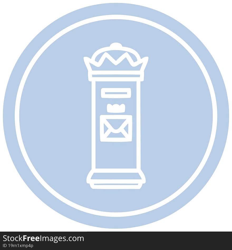 British postbox circular icon