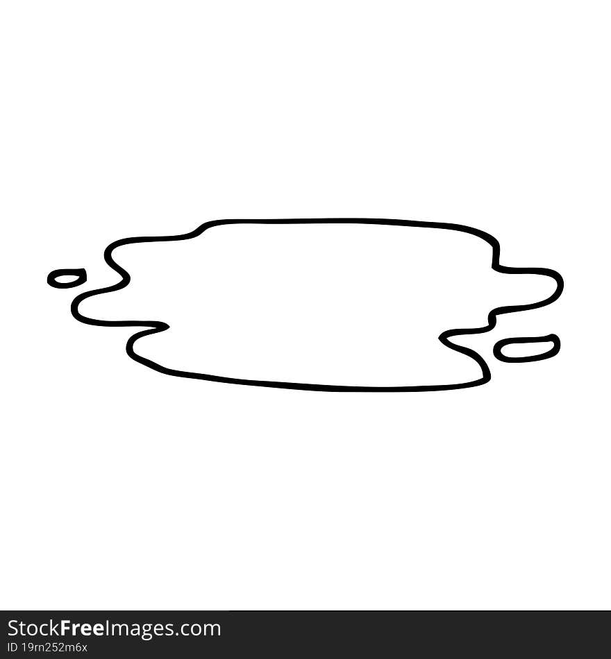 Line Drawing Cartoon Wet Puddle