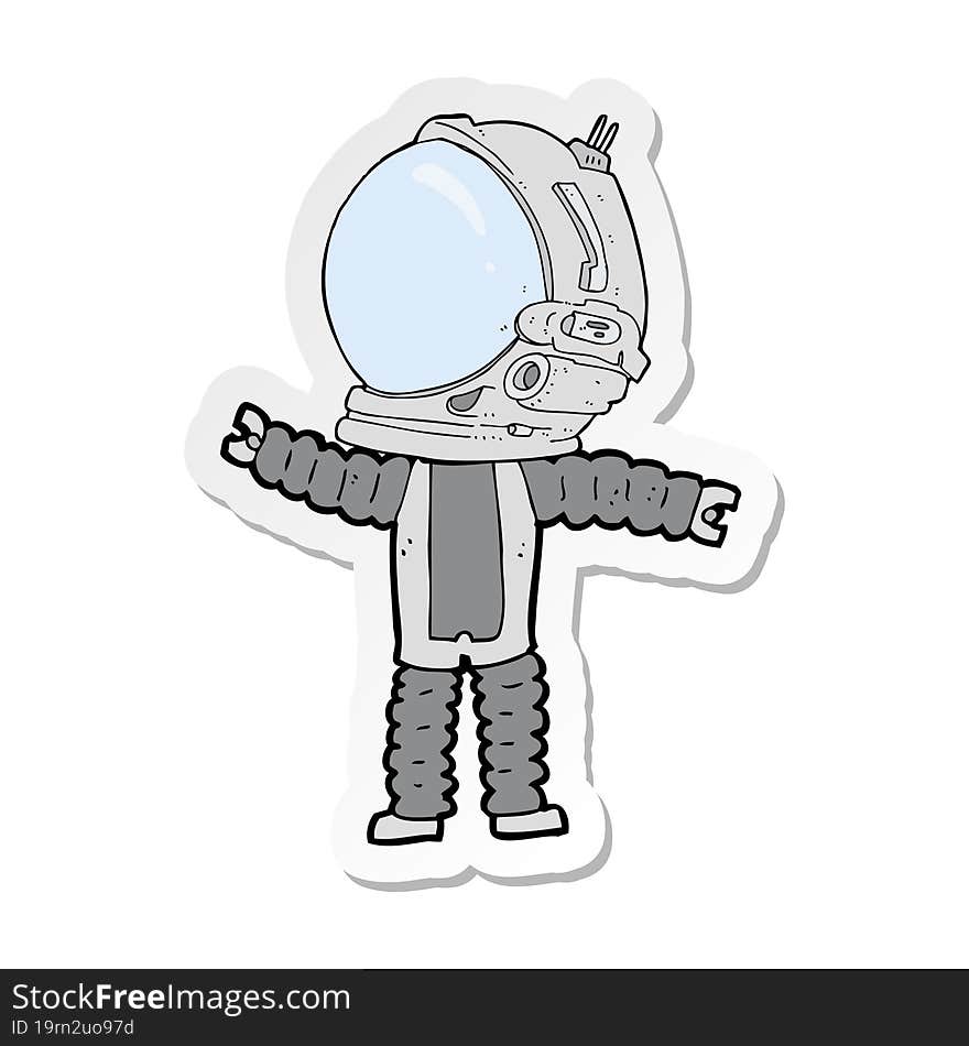 sticker of a cartoon astronaut