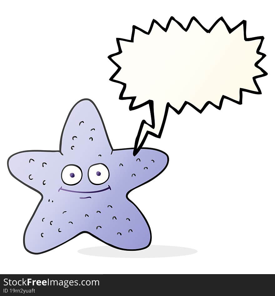 Speech Bubble Cartoon Starfish