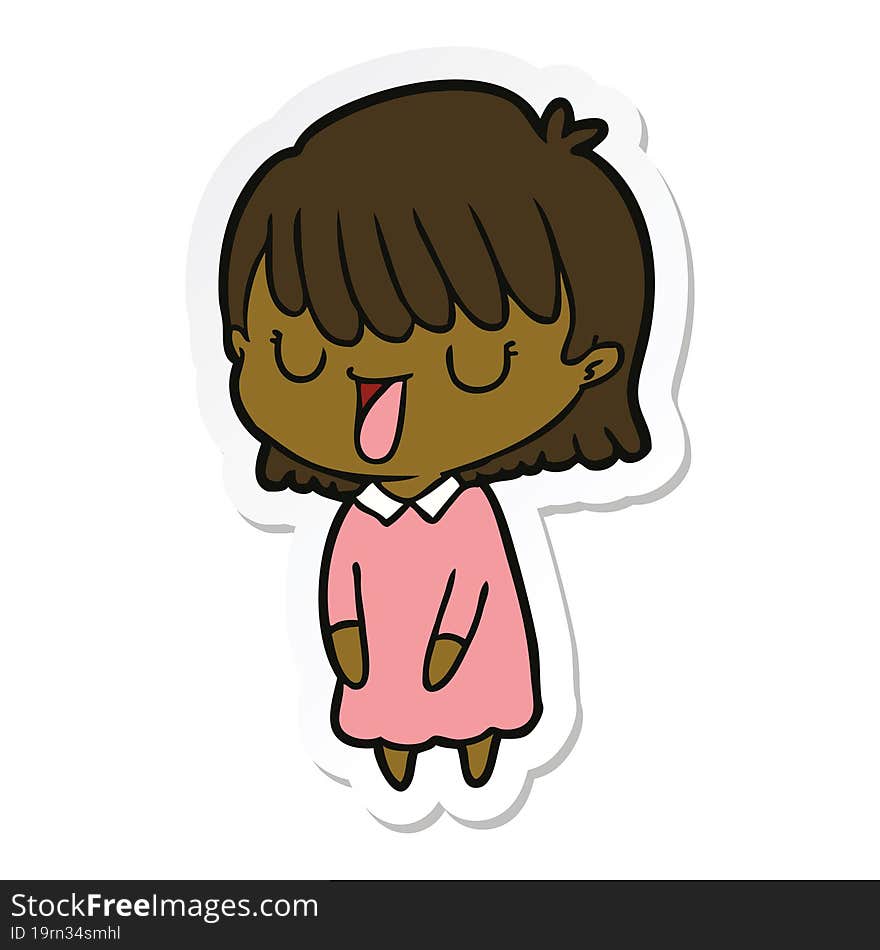 sticker of a cartoon woman