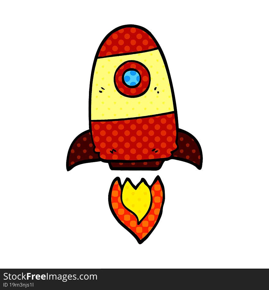 Cartoon Doodle Space Rocket