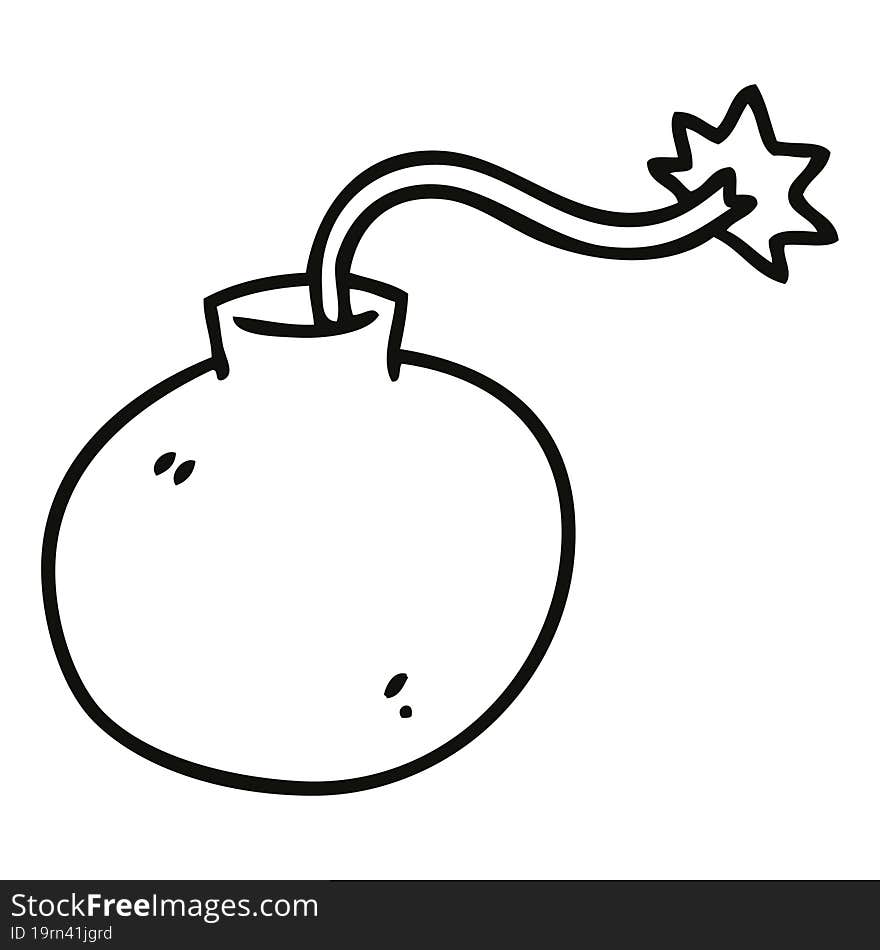 quirky line drawing cartoon bomb