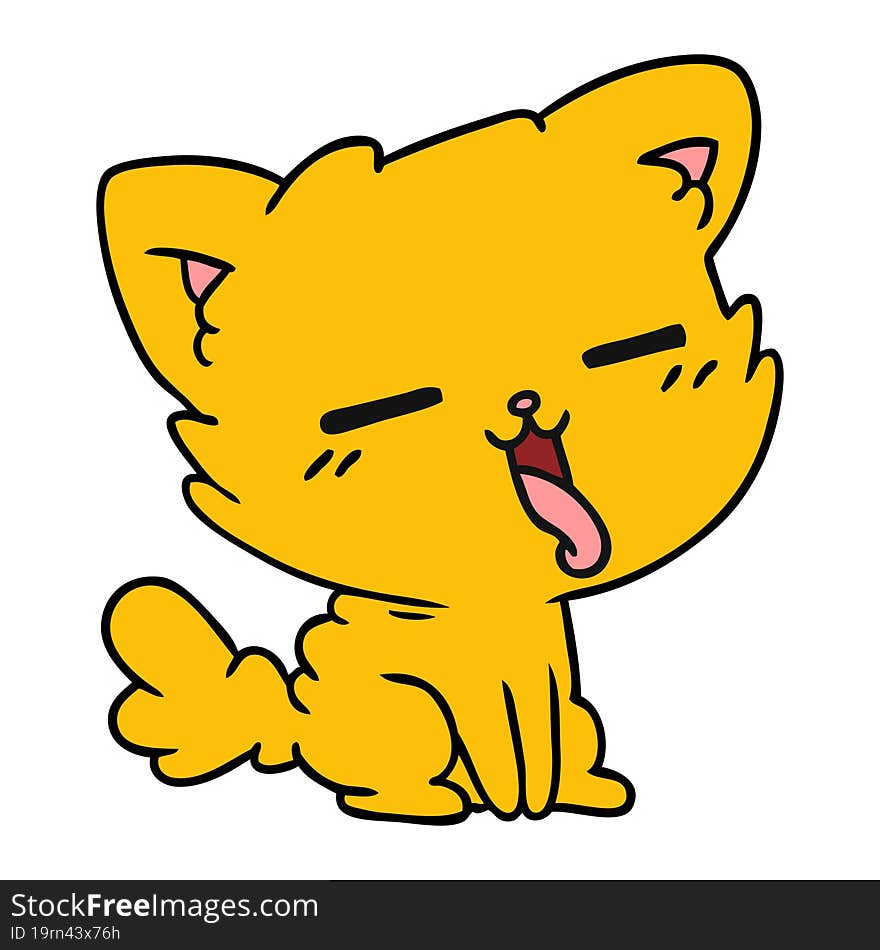 Cartoon Of Cute Kawaii Cat