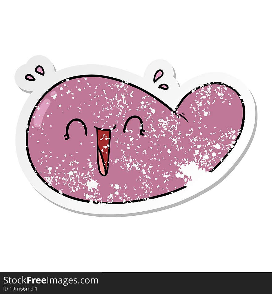 distressed sticker of a cartoon gall bladder