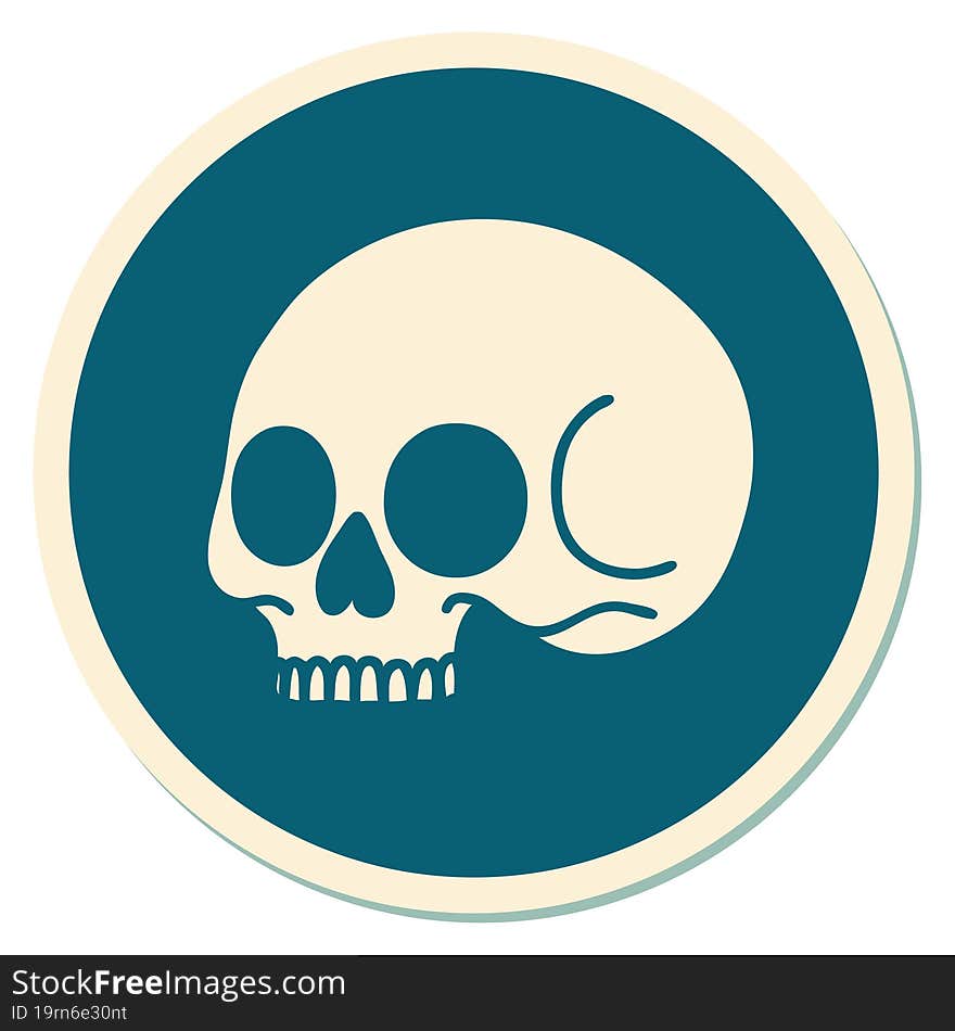 tattoo style sticker of a skull