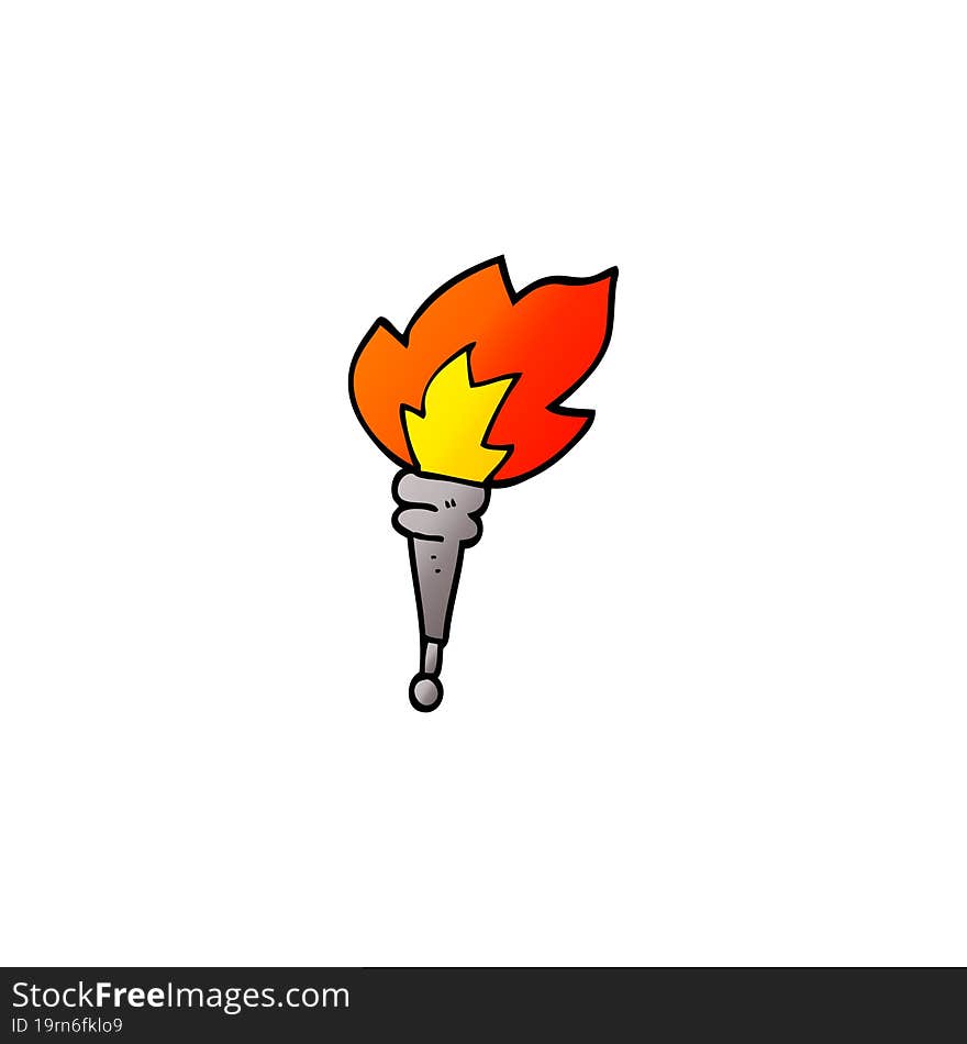 Cartoon Doodle Flaming Torch