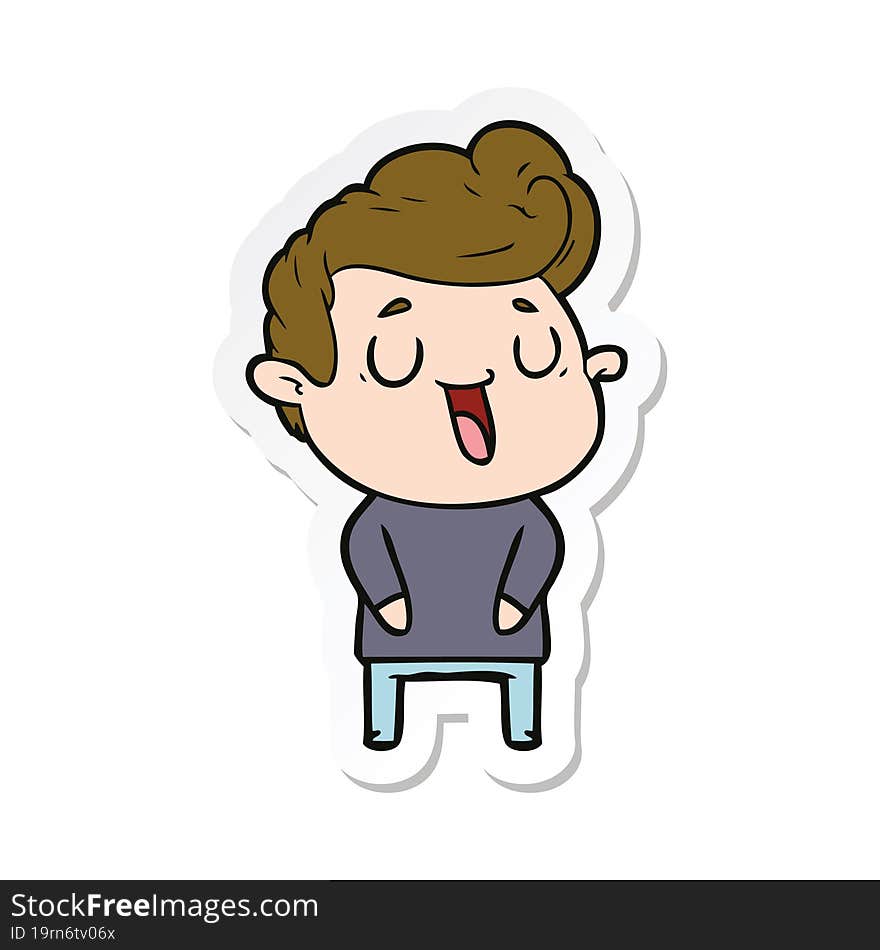 sticker of a happy cartoon man