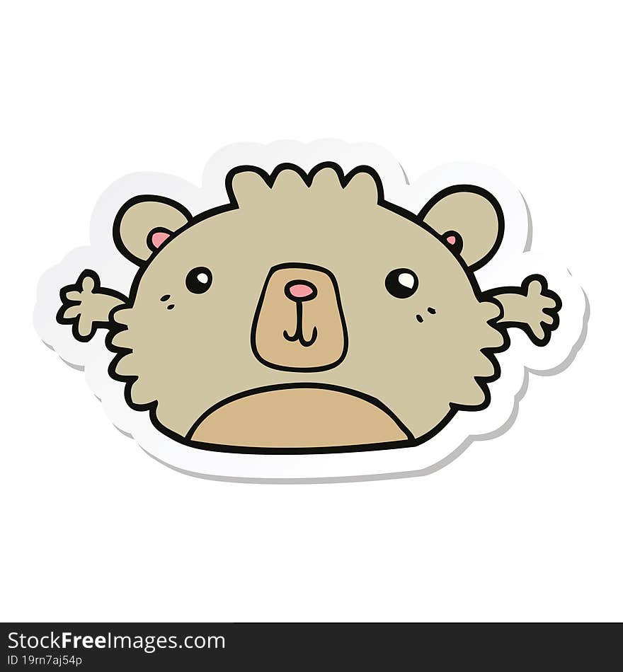 sticker of a funny cartoon bear