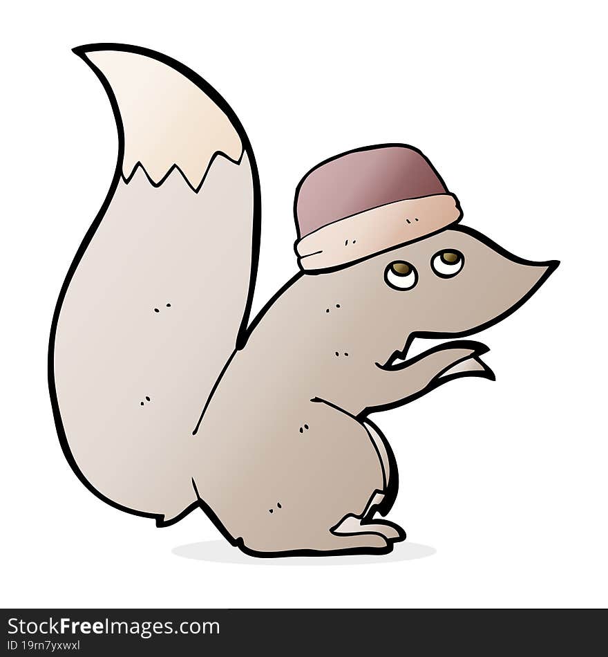 cartoon squirrel wearing hat