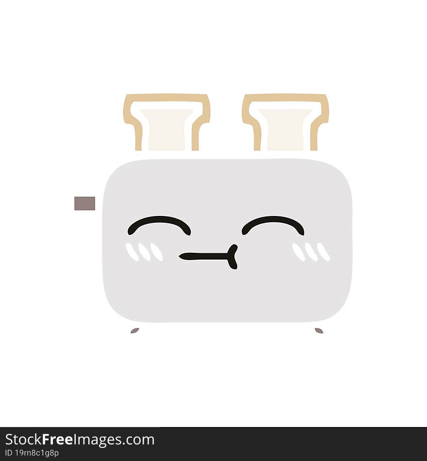 flat color retro cartoon of a of a toaster