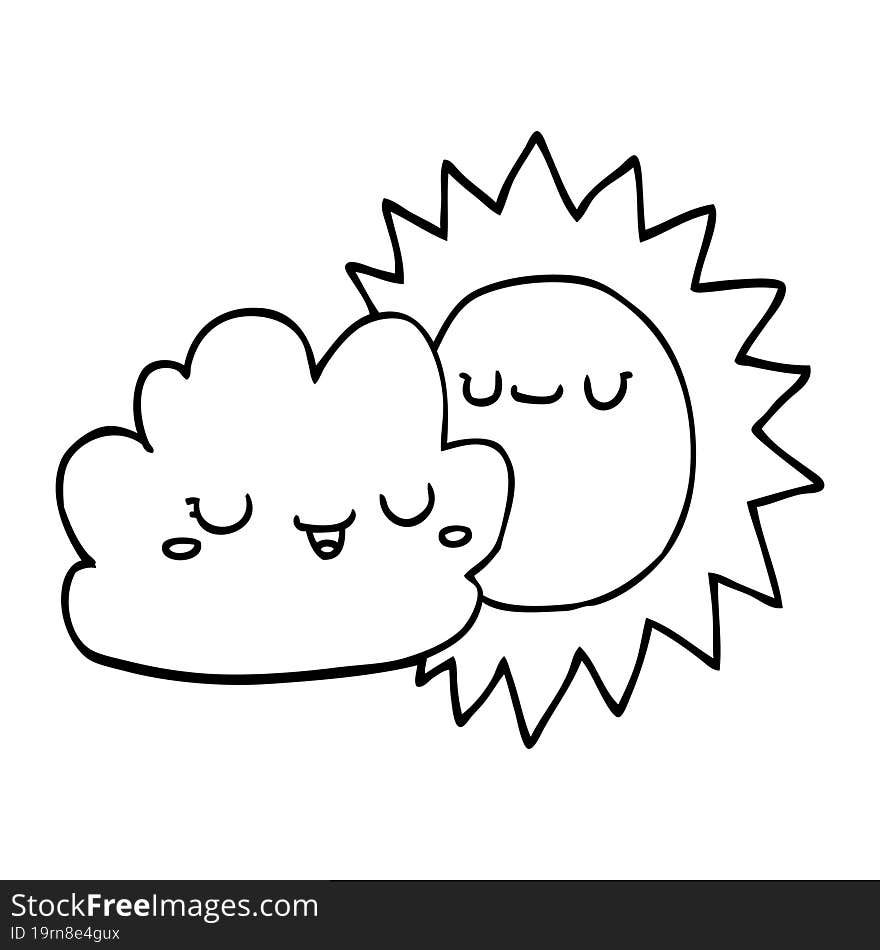 cartoon sun and cloud