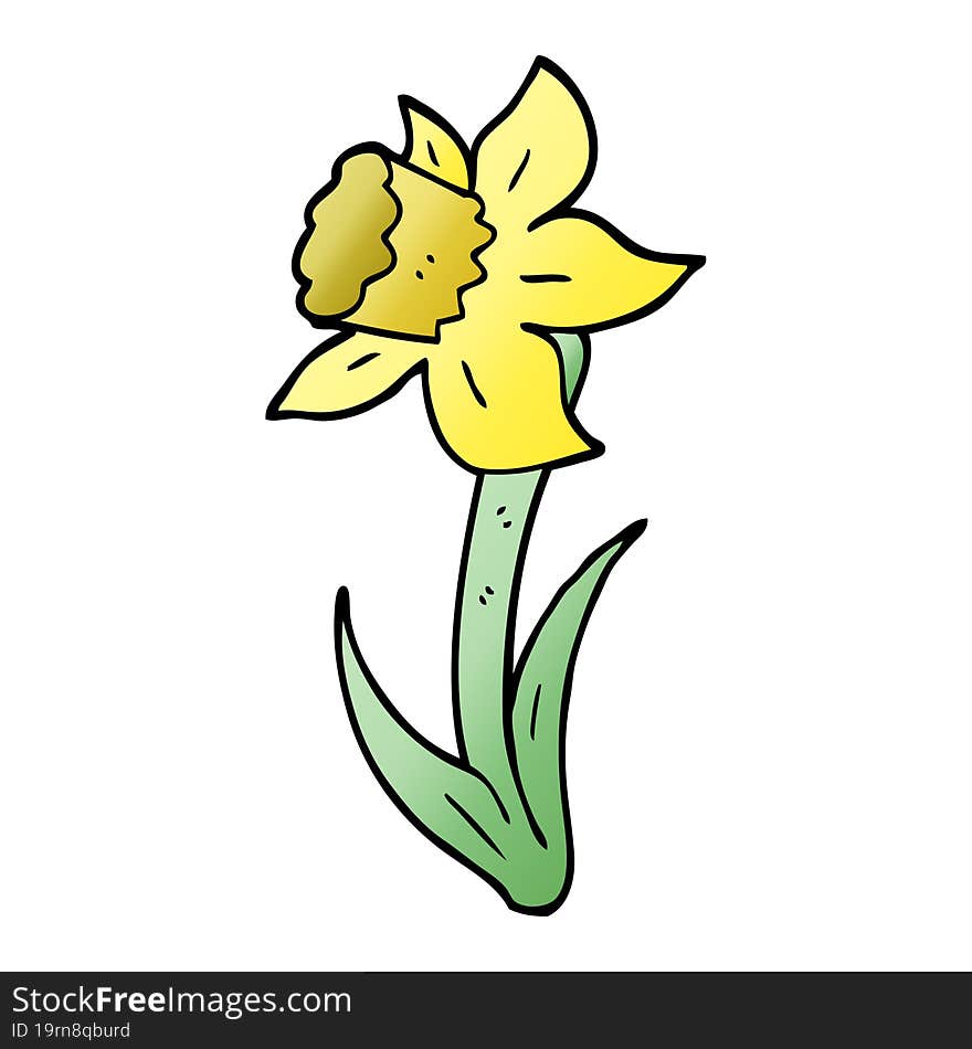 Vector Gradient Illustration Cartoon Daffodil