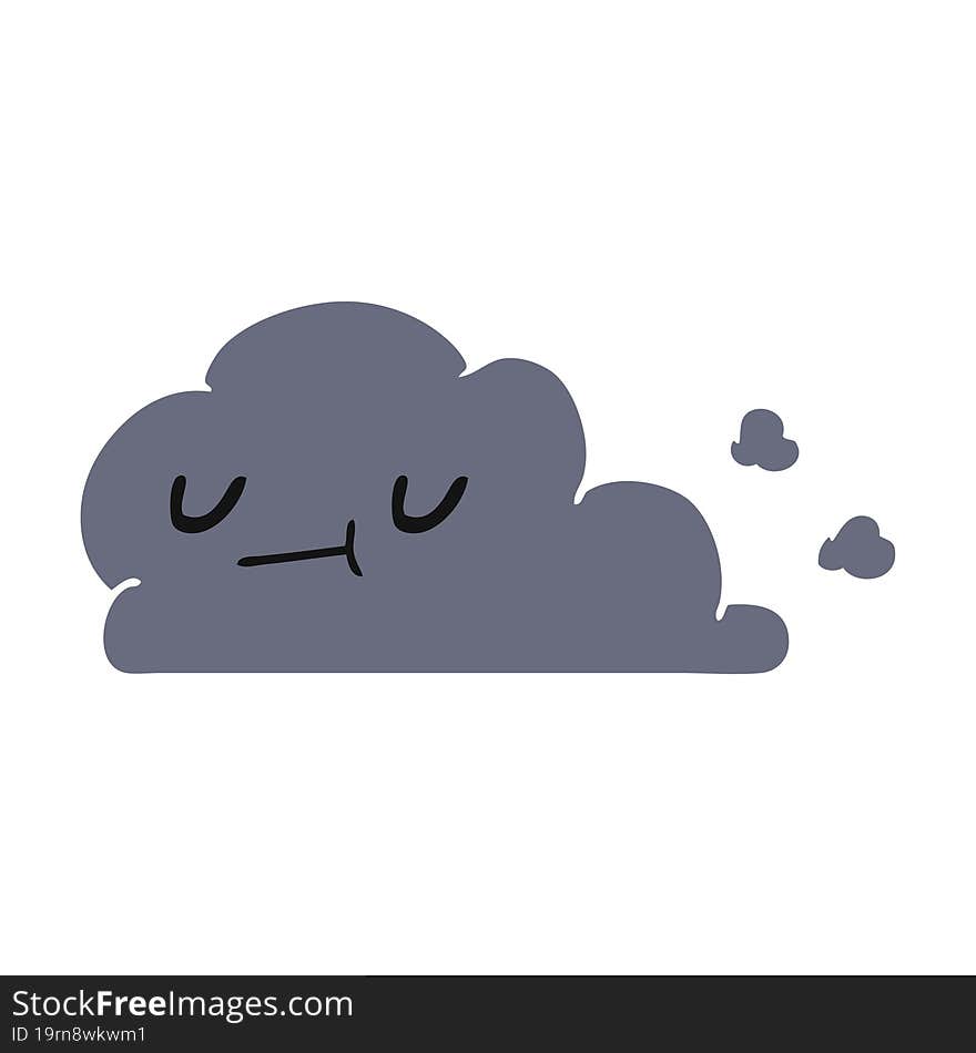 cartoon of kawaii happy cloud